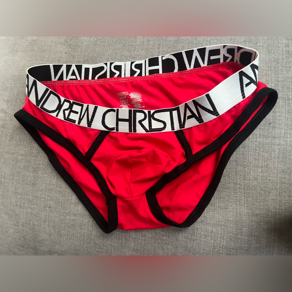 NEW Andrew Christian red briefs